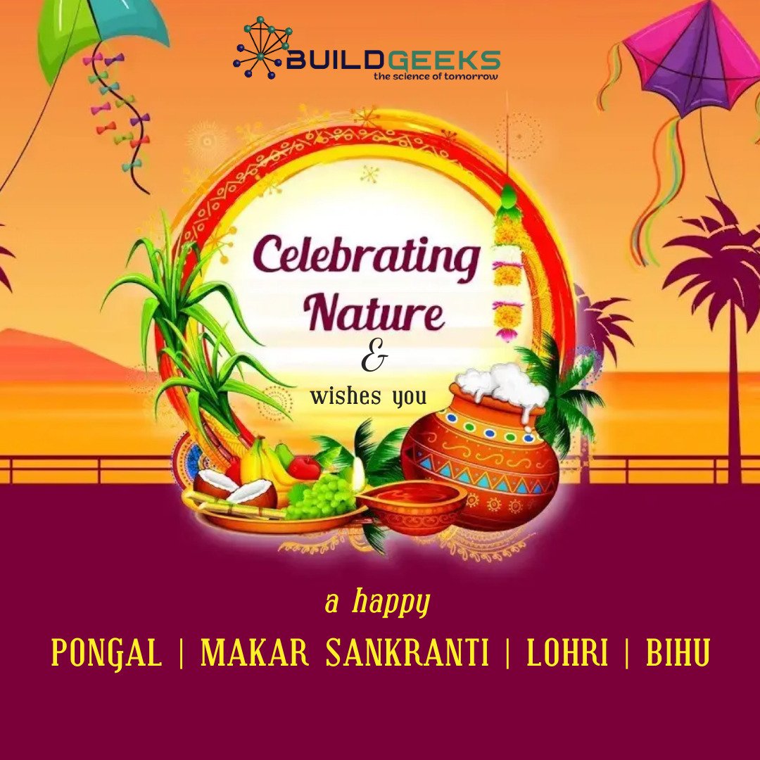 buildgeeks2020's tweet photo. We wish from today your life is filled with happiness, prosperity, health, and love!
Here's to wishing you a very happy Pongal, Makar Sankranti, Lohri and Bihu!!

#pongal #bihu #makarsankranti #lohri #incredibleindia #indianfestival #indiastartups https://t.co/klxoR7DR5T