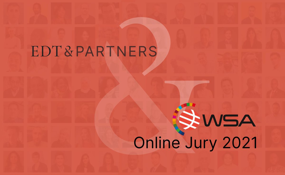It is through EDT and @WSAoffice strategic partnership that EDT's <a href="/alangreenberg/">alan greenberg</a>, <a href="/HusseinAyyoub/">Hussein Ayoub</a> and <a href="/AndreaCuellarM5/">Andrea Cuellar Medina</a> we will be a part of the ⚖ online jury evaluating the best innovations, aligned with the #sustainabledevelopment goals, and the next generation of change-makers.