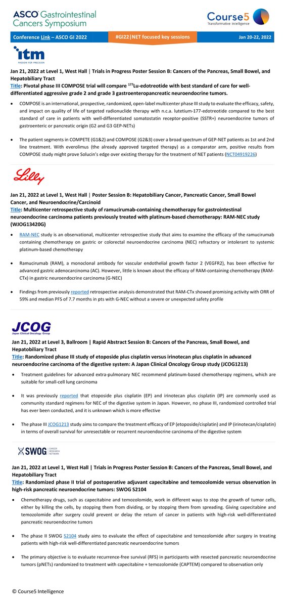 Course5_LifeSci's tweet photo. The ASCO GI 2022 is set to begin next week. We look forward to attending highly interactive sessions with multidisciplinary perspectives based on the latest research advances in #NETS. Here is Course5i curated list of NET-focused sessions at this year's #GI22 #pharmaceuticals https://t.co/qRJ2tQlY1T