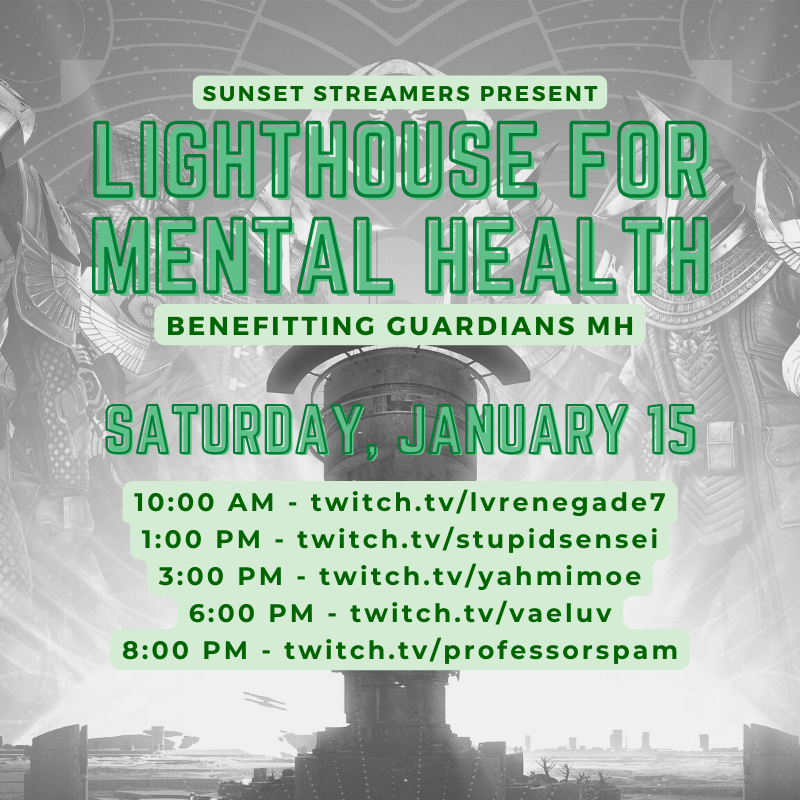 MarioPartyKing's tweet photo. Full weekend schedule. See you all tomorrow!!
#LighthouseforMentalHealth #GuardiansMH #SunsetStreamers #charitystreams https://t.co/lP9Xyr0XNY