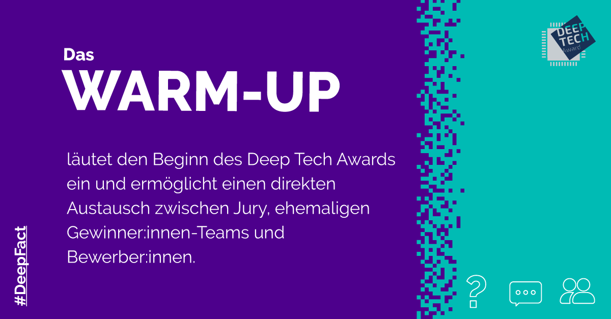 deeptechberlin's tweet photo. Bald geht's los! 🤩 Das Warm-up bietet euch auch in diesem Jahr wieder die Gelegenheit, brennende Fragen zu stellen und tolle Leute kennenzulernen. Seid dabei und werdet Teil des #DeepTechAwards22! #DeepFact #DeepTechBerlin https://t.co/c6daBcUfXa