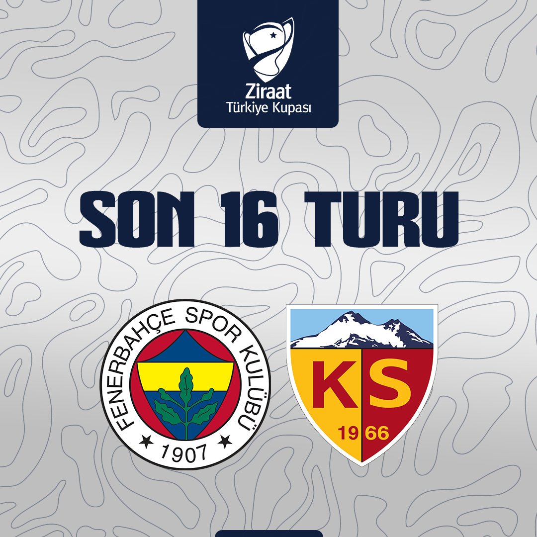 🏆 Ziraat Türkiye Kupası son 16 turunda rakibimiz Y. Kayserispor oldu.