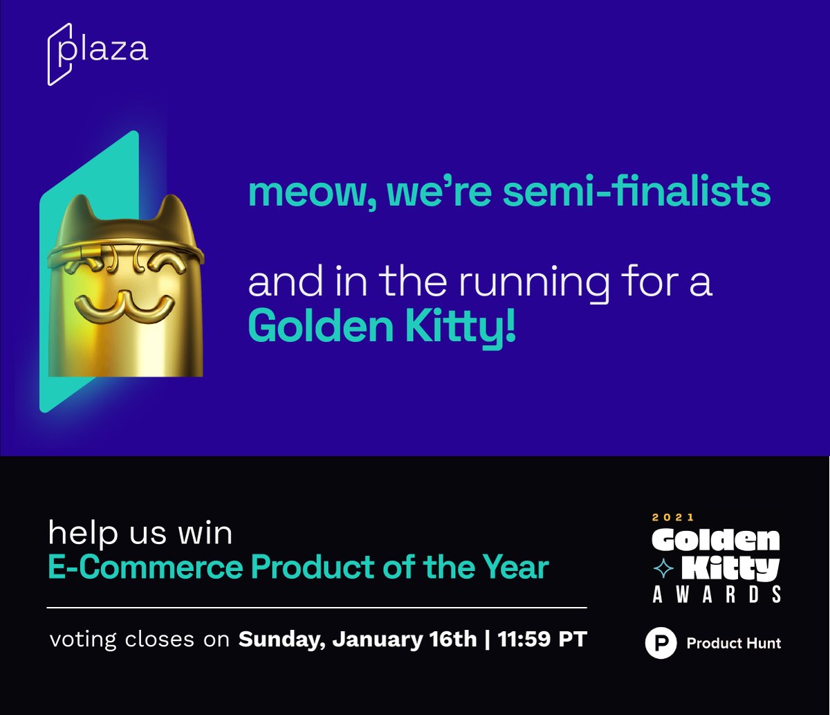 Game recognizes game! Our ‘Virtual Showroom’ is nominated for Ecommerce Product of the year by <a href="/ProductHunt/">Product Hunt 😸</a>!!! #GoldenKittyAwards2021

Show us some love and help us start 2022 with a bang! 

producthunt.com/golden-kitty-a…