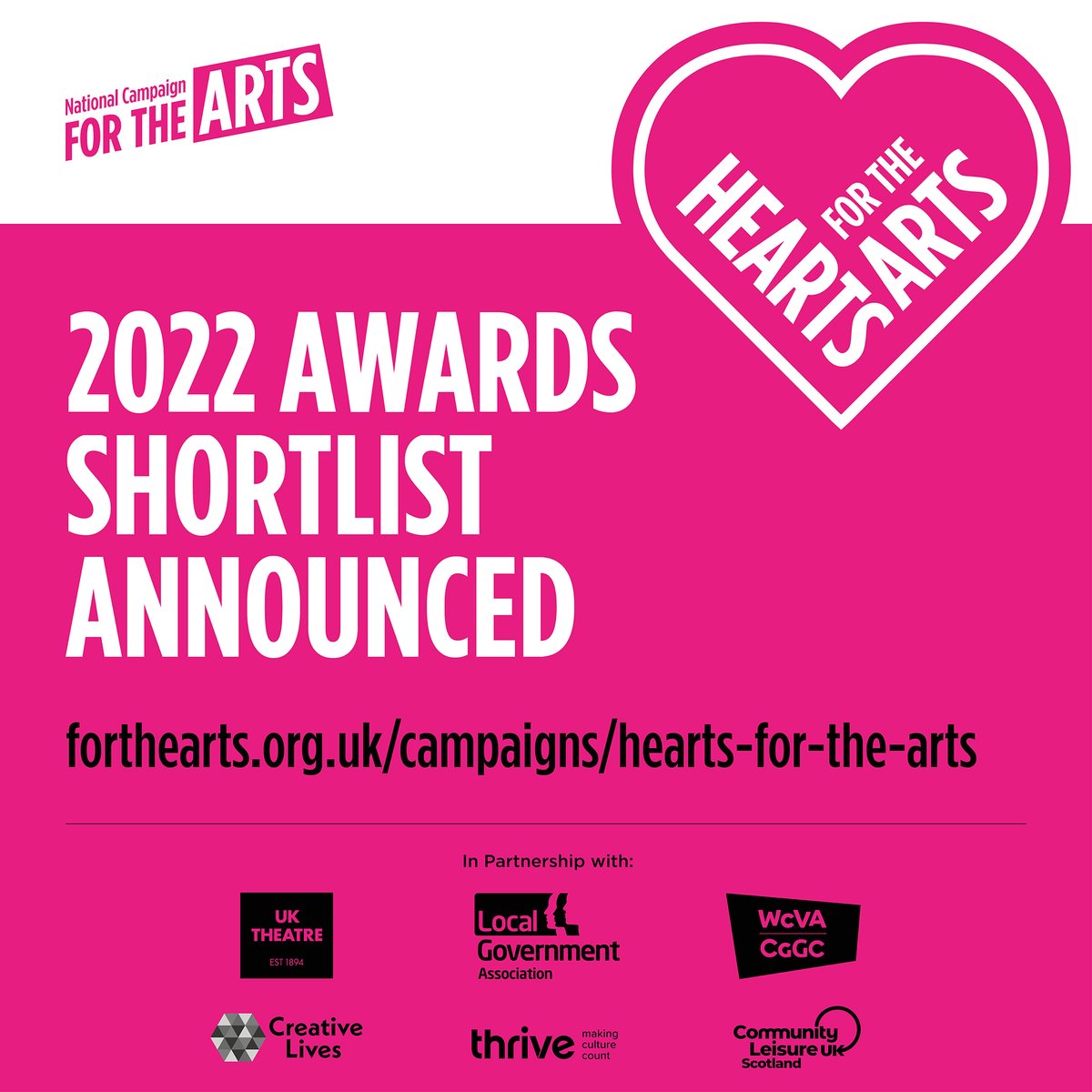 we_will_thrive's tweet photo. The shortlist for the Hearts for the Arts Awards 2022 is here ❤️
We've been partners with @weareforthearts for the past few years & it's always a delight to read through the nominations while being part of the shortlisting process.
Congratulations to all!
https://t.co/5IaesBNNuM https://t.co/wjcxWtGYve
