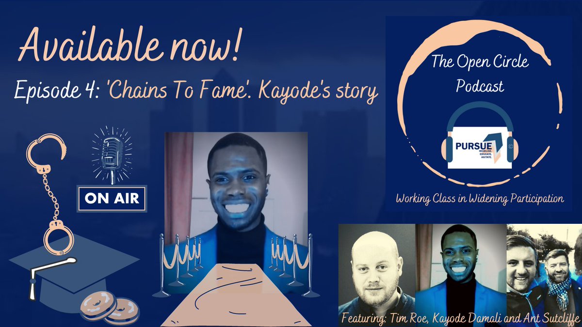 PURSUE2020's tweet photo. S1. EP3:
#TheOpenCirclePodcast 🍩🚨🏫
Tune in as @KayodeDamali of #TheApprentice fame tells his story of how #Highered changed his life from #troubledteen to #Universitygraduate @ManMetUni @nusuk
Tune in here>>https://t.co/dQalbvOMK3
#Mobilise #Edu #Agitate #Workingclassinwp https://t.co/6FwpQLtjO1