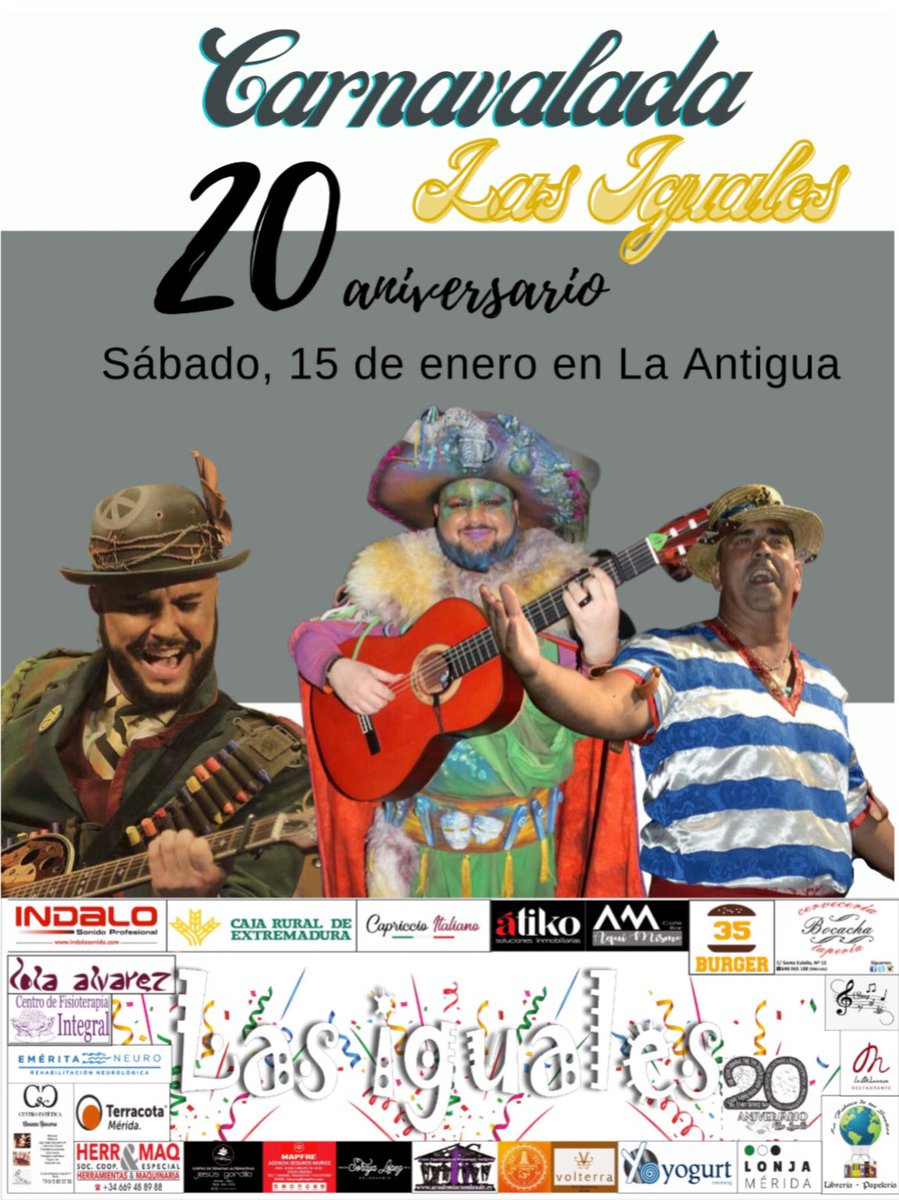 LasIguales's tweet photo. 📣 Pistoletazo de salida del #CarnavalRomano2022 

Carnavalada @LasIguales, 20 años de familia y carnaval 

📆 Sábado, 15 de enero 

📍C/ Yucatán, en Mérida https://t.co/OnNI3lvYf8