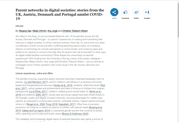 Surrey Sociology (@surreysociology) on Twitter photo Read new <a href="/SurreySociology/">Surrey Sociology</a> blog: 'Parent Networks in Digital Societies' - @ProfRanjanaDas, @anajorge_ & colleagues discuss their cross-European research on #parents #digital #UK #Austria #Denmark #Portugal. blogs.surrey.ac.uk/sociology/2022… Read new <a href="/SurreySociology/">Surrey Sociology</a> blog: 'Parent Networks in Digital Societies' - @ProfRanjanaDas, @anajorge_ & colleagues discuss their cross-European research on #parents #digital #UK #Austria #Denmark #Portugal. blogs.surrey.ac.uk/sociology/2022…