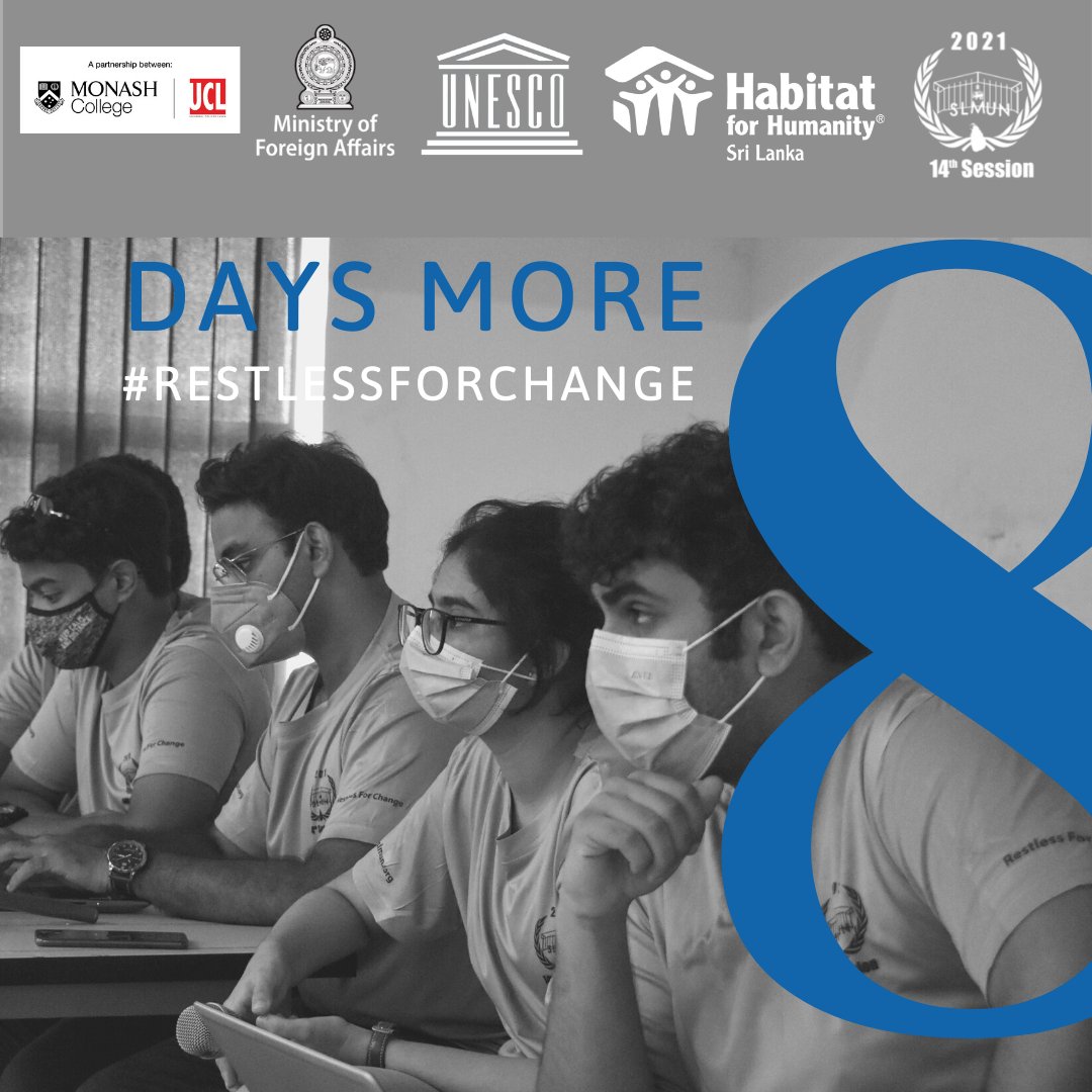 slmun2025's tweet photo. 8 DAYS MORE FOR CONFERENCE π
#restlessforchange #mun #slmun21 https://t.co/uZZ5vVPDbt
