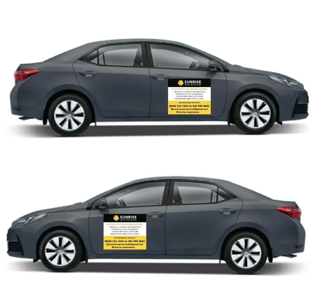 KhaboDesigns's tweet photo. Vehicle branding/wrap mock-up 🚙
Often it’s a combination of cut out vinyl for long-term exposure. 
VS
Car Magnets are ideal for branding your car without having permanent signage on the car. 🚙
*Logo not by KD* 
#advertsing #vehicle #khabodesigns https://t.co/oPzPTHKoYq