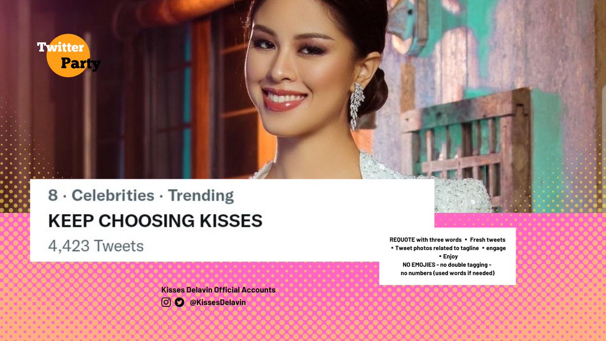 "KEEP CHOOSING KISSES" is trending at no. 8 in the Philippines. 

First twitter party of the year and here we are showing our love towards #KissesDelavin is endless. Thank you #Kissables.
