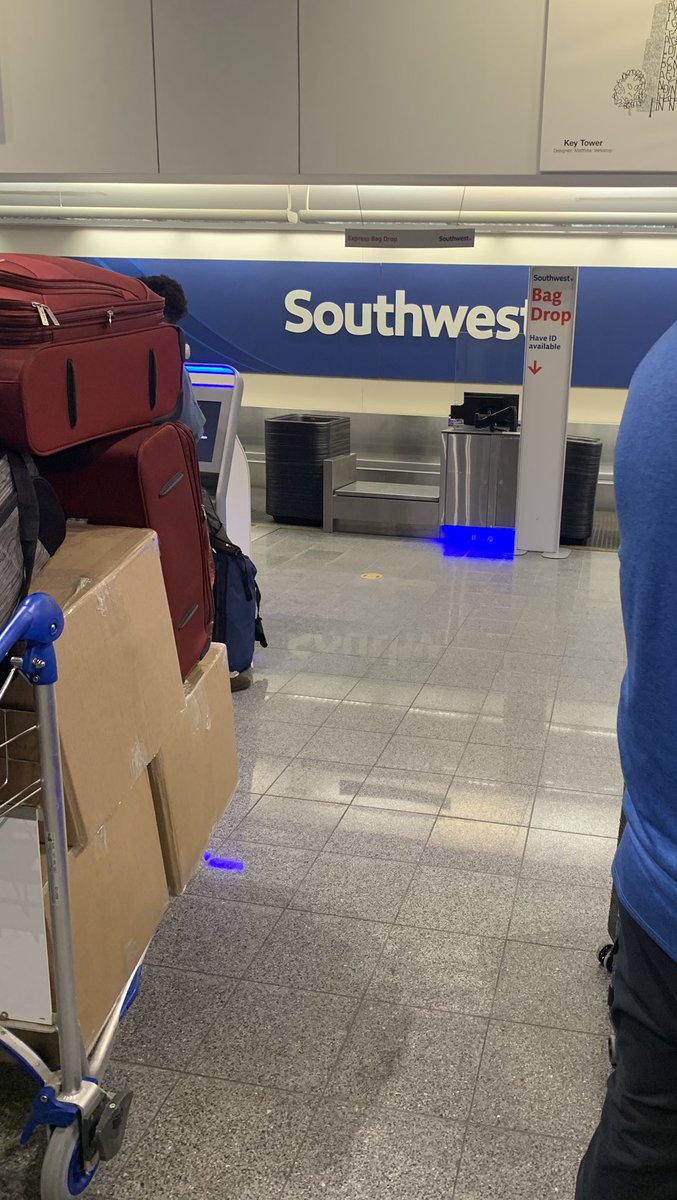 mariss2016's tweet photo. @SouthwestAir disappointed. No one at the bag check in and we have a 6am flight. You guys have always been my favorite and I recommended you to the first time flyer I’m with. This is not the experience I wanted him to have. https://t.co/gcCBSYeR5x