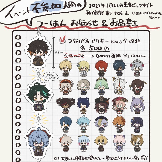 <1月23日神ノ叡智>
諸事情にて欠席します。当日頒布予定だったものは23日10時よりBOOTHにて通販いたしますのでよろしくお願いします。
そしてこれは不参加人間の悲しみのお品書きです。
ツリーにてBOOTH通販ページ貼るので、そちらからどうぞ。 