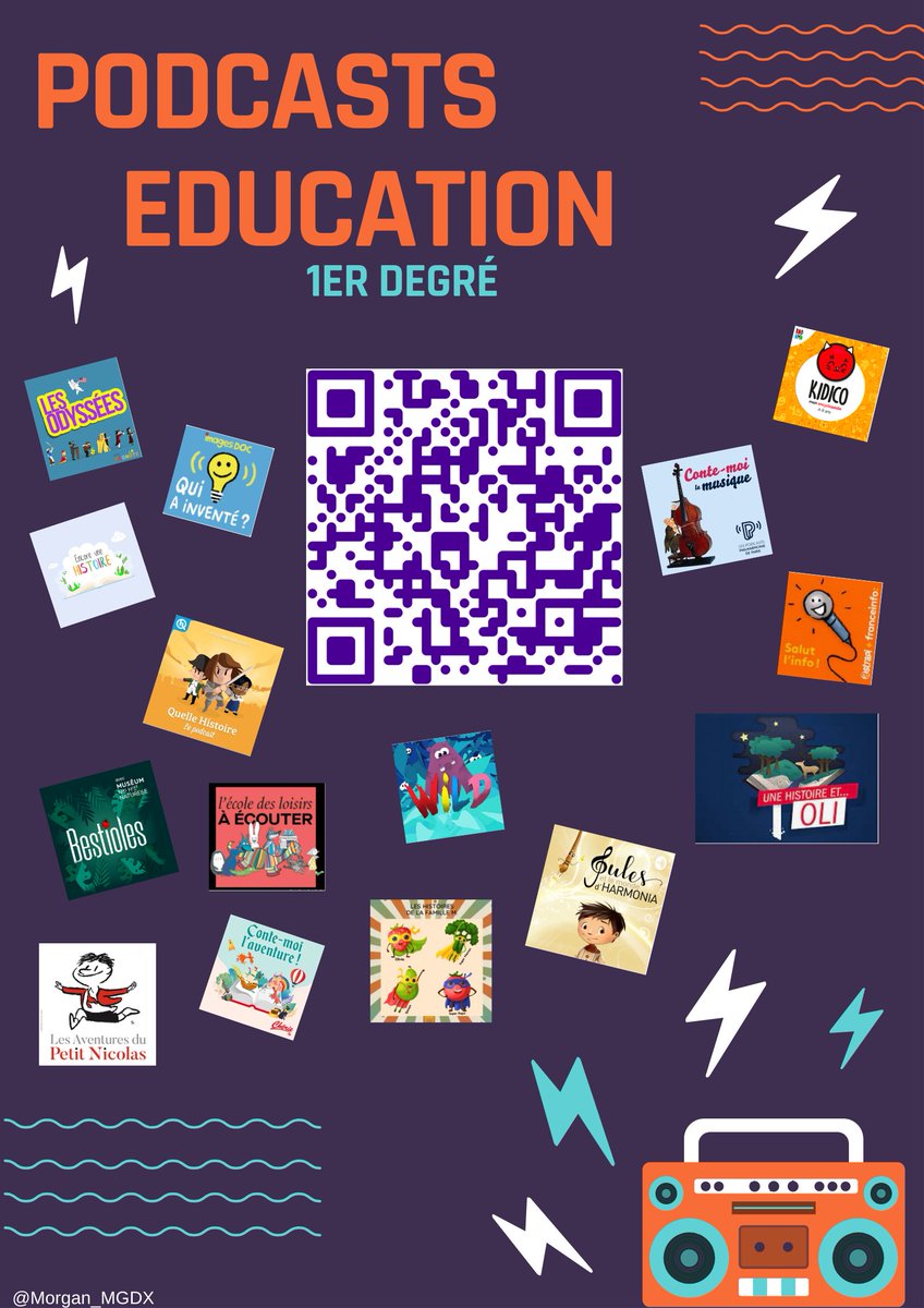 Je partage avec vous un Pad que j'ai créé, regroupant des podcasts / balados utilisables par nos élèves aux premiers degrés.
Vous y trouverez forcément quelque chose qui fera le bonheur de vos élèves.
Ainsi qu'une petite affiche pour la salle des profs 😉
digipad.app/p/91343/0c2690…