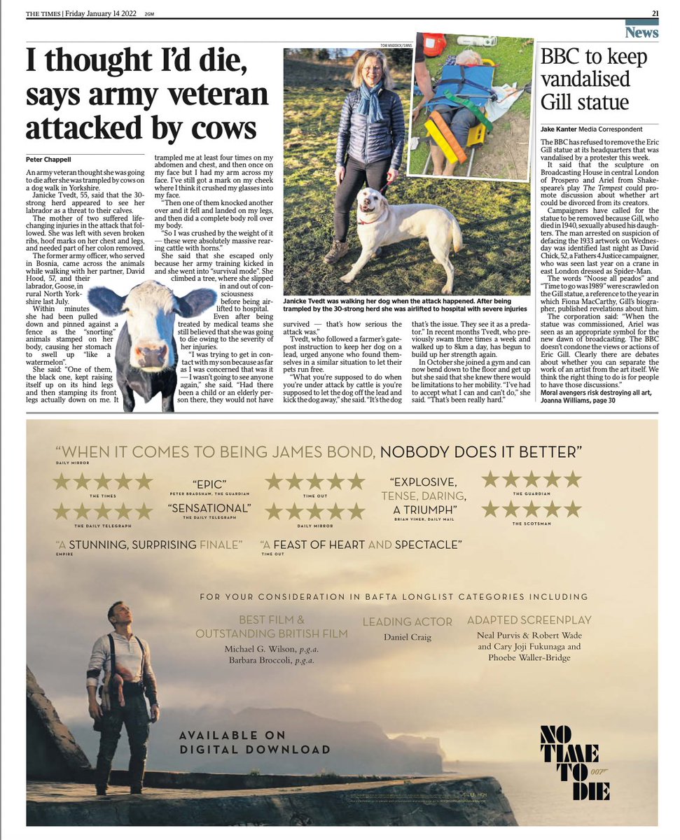 The ad placement below my story in <a href="/thetimes/">The Times and Sunday Times</a> today could not have been more appropriate. I love it!
 #NoTimeToDie