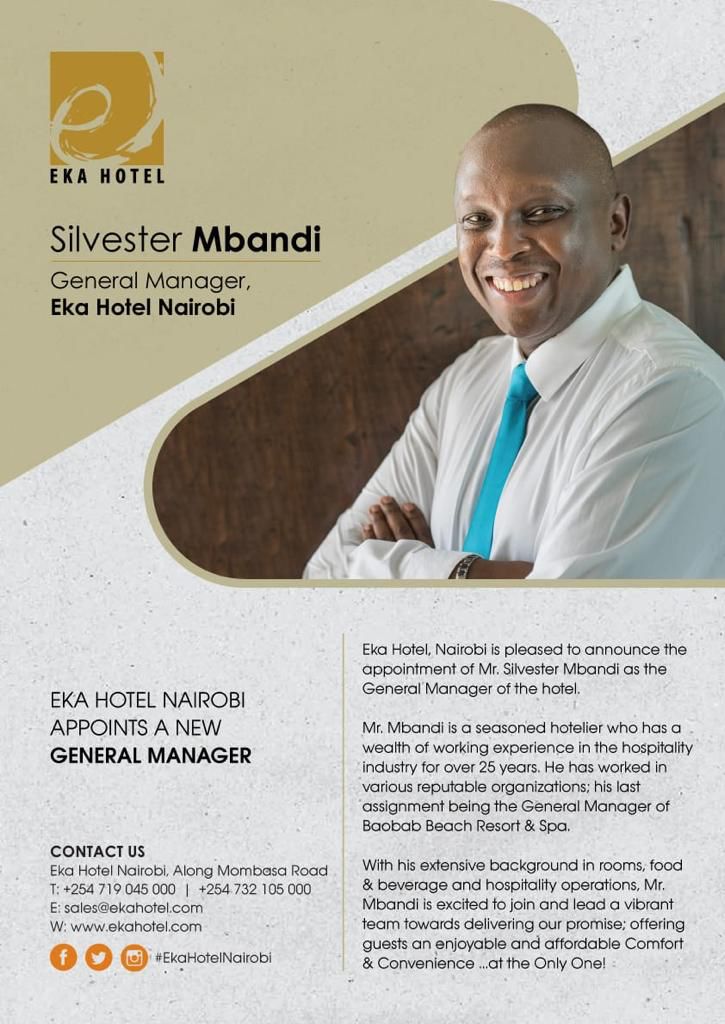 uduny's tweet photo. Eka Hotel Nairobi appoints New General Manager. https://t.co/lLAaU9Pkcw