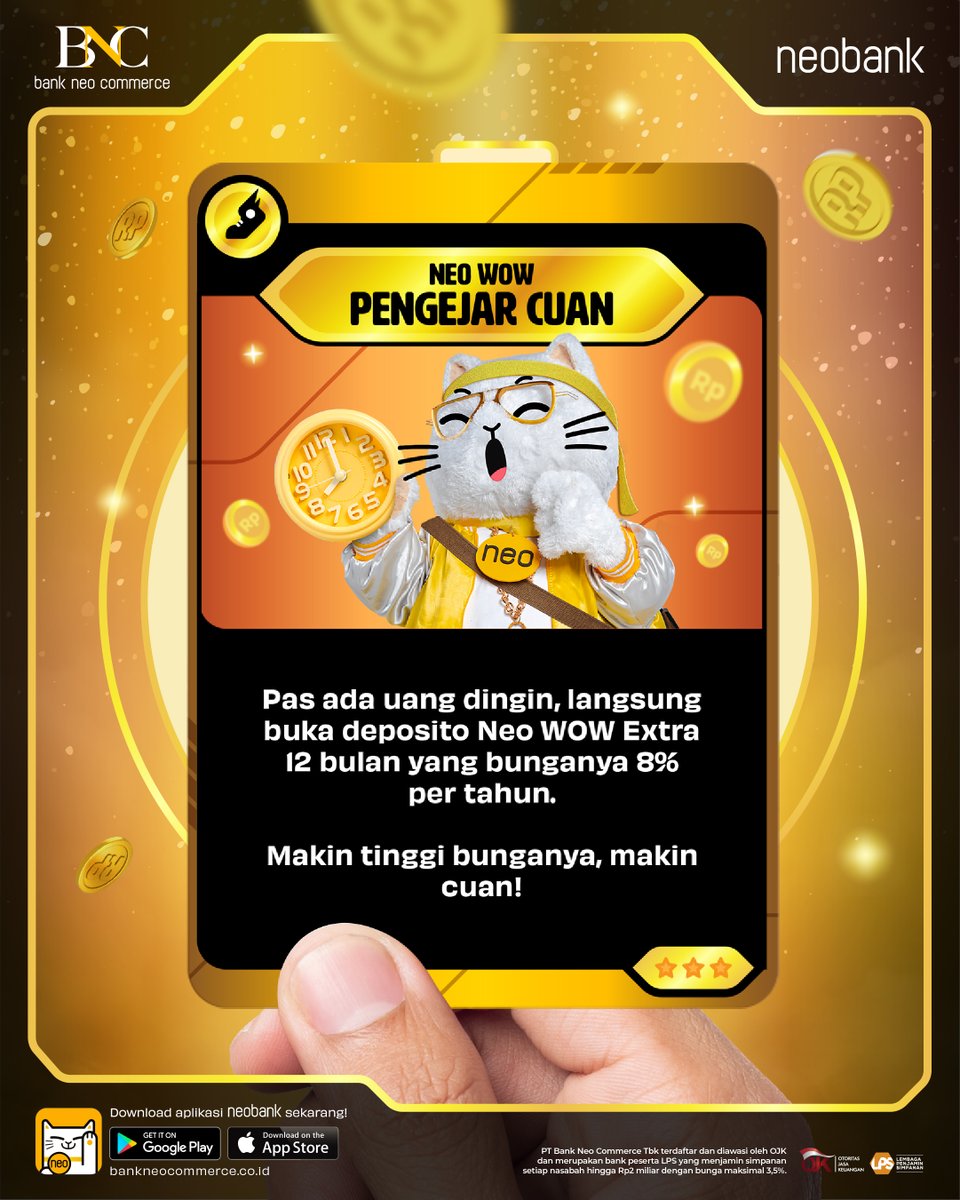 bankneocommerce's tweet photo. Jadi bisa nikmati hari ini sekaligus wujudin mimpi jadi Neoliuner deh!

Kalau kamu masuk ke tim yang mana nih? Share di kolom komentar ya!

Informasi lengkap Deposito Neo WOW https://t.co/zFzm5dc09v

#Neoliuner #BeraniLebih #neobank https://t.co/DUs1fGCn2g