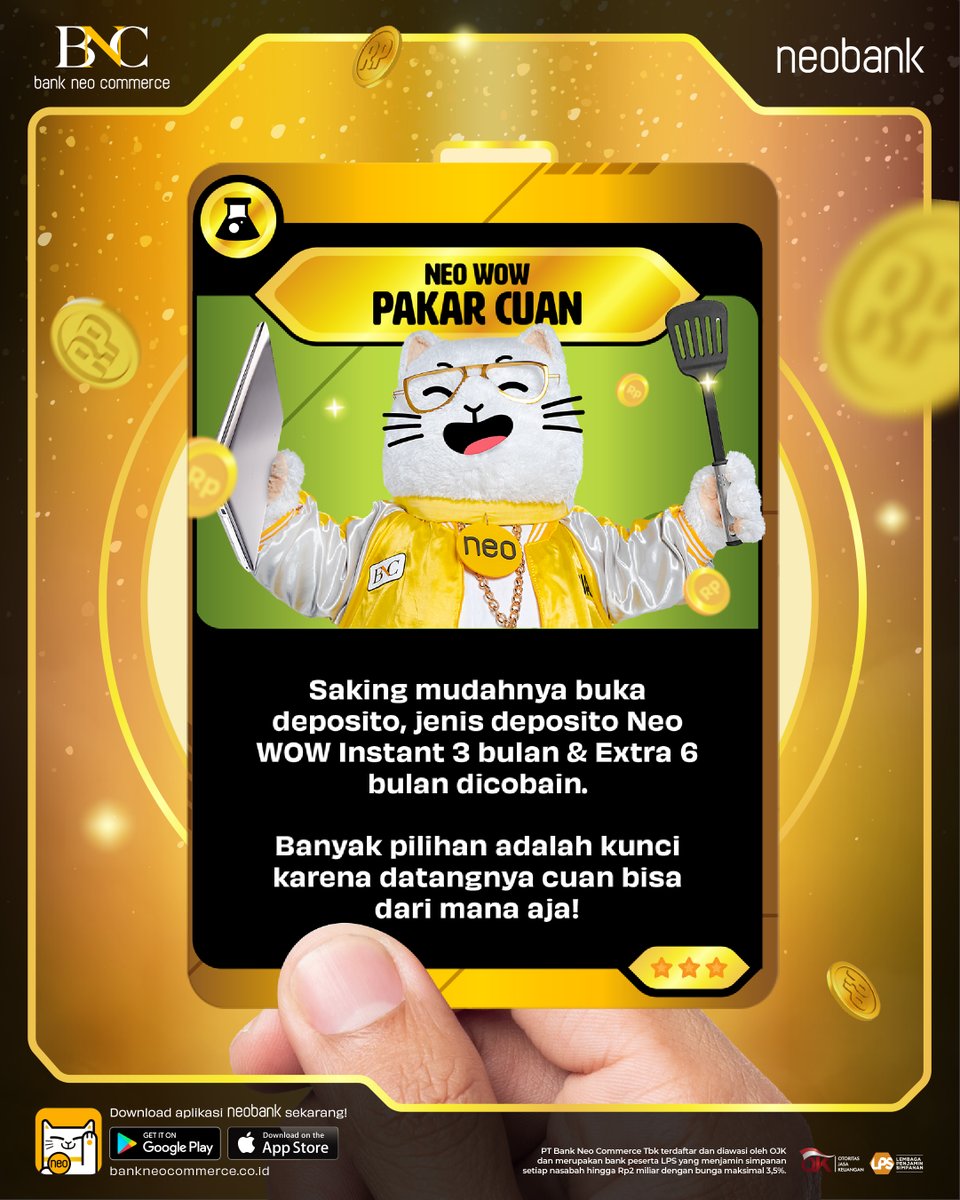 bankneocommerce's tweet photo. Jadi bisa nikmati hari ini sekaligus wujudin mimpi jadi Neoliuner deh!

Kalau kamu masuk ke tim yang mana nih? Share di kolom komentar ya!

Informasi lengkap Deposito Neo WOW https://t.co/zFzm5dc09v

#Neoliuner #BeraniLebih #neobank https://t.co/DUs1fGCn2g