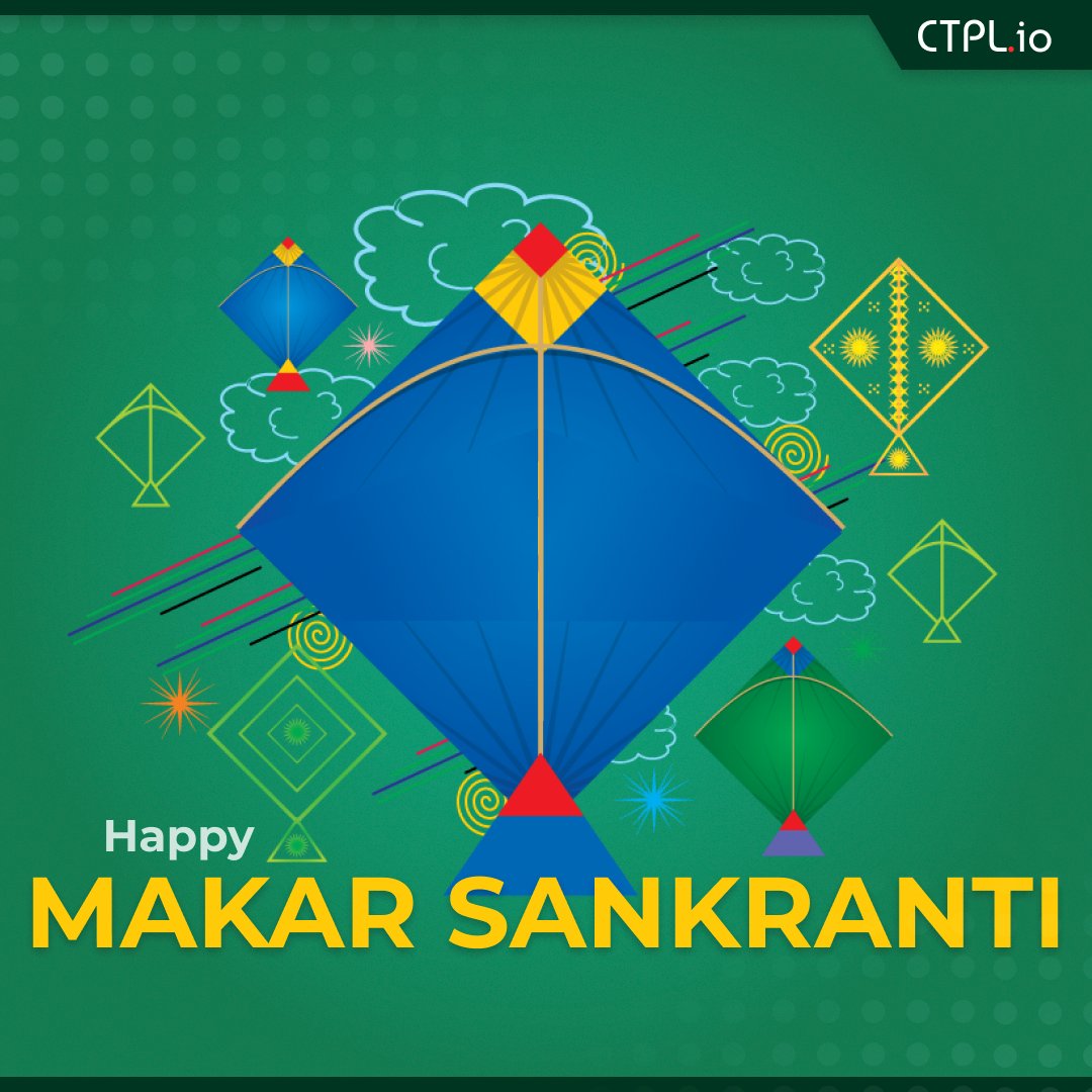 ctpl_official's tweet photo. This #MakarSankranti, sending gifts of prosperity your way to celebrate the harvest, while you fly kites and pray the Lord for blessings and health. Wishing you all a Happy Makar Sankranti from CTPL 🪁
.
.
#makarsankranti2022 #festival #celebration
#ctpl #softwarecompany #India https://t.co/s5RqRpmFbY
