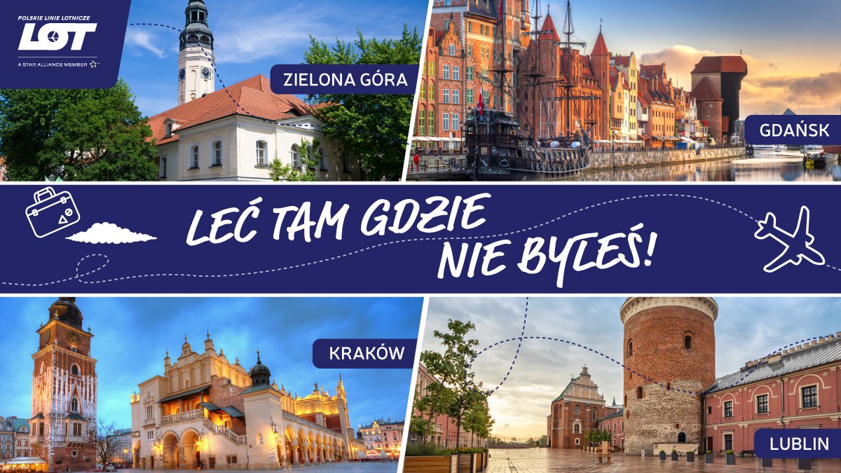 LOTPLAirlines's tweet photo. Znajdźcie swój ulubiony zakątek Polski wraz z #GLOBALPROMO! 🇵🇱
Szykujecie się na weekendowy wypad, a może już od dawna chcieliście odwiedzić któryś z tych kierunków? Podróż zaczyna się tutaj! ✈️
#PLLLOT #flyLOT
Promocja trwa do 18.01 ➡️ https://t.co/32Qb0G7VfS https://t.co/zcW1b38Eej