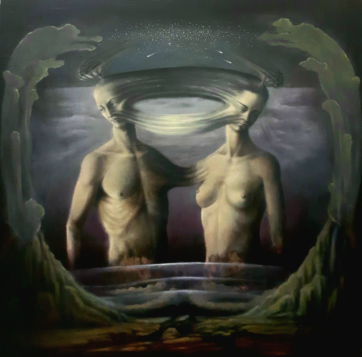 My last artwork 
CHIASMO, encaustic and oil colors on wood. 40x50 cm On sale
For more info PV..
#NFT #NFTCommunity #cryptoart #contemporaryartist #visionary #SURREALISM