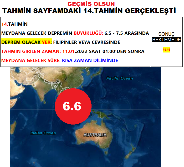 6.6 BÜYÜKLÜĞÜNDE DEPREM OLDU.
GEÇMİŞ OLSUN
14.Tahmin Gerçekleşti.
Whatsapp Üyelik Hattı: 0538 448 7292
