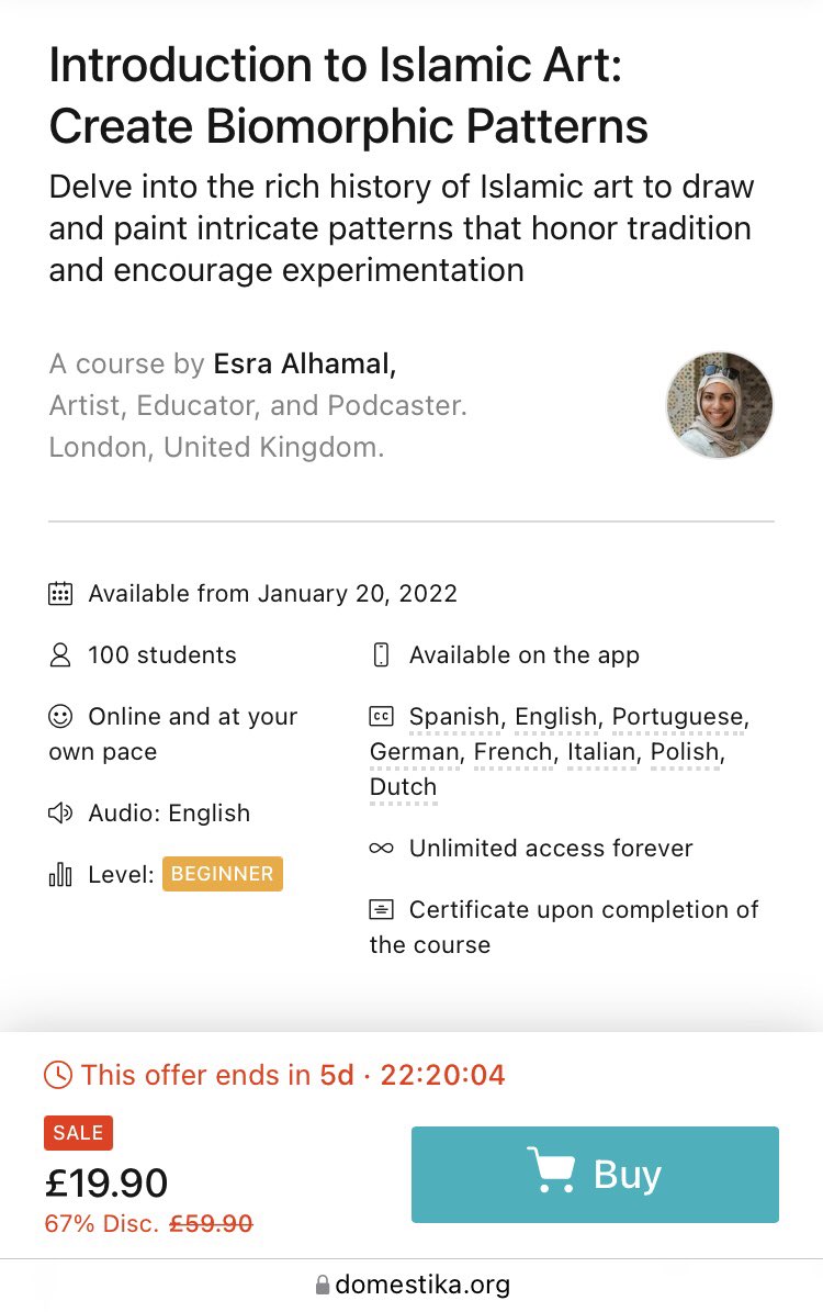 Good morning! So pleased that I already have 100 students in my new <a href="/Domestika/">Domestika</a> course. I really hope everyone likes it 🧿 To join please use this specific link please: domestika.org/en/courses/346…