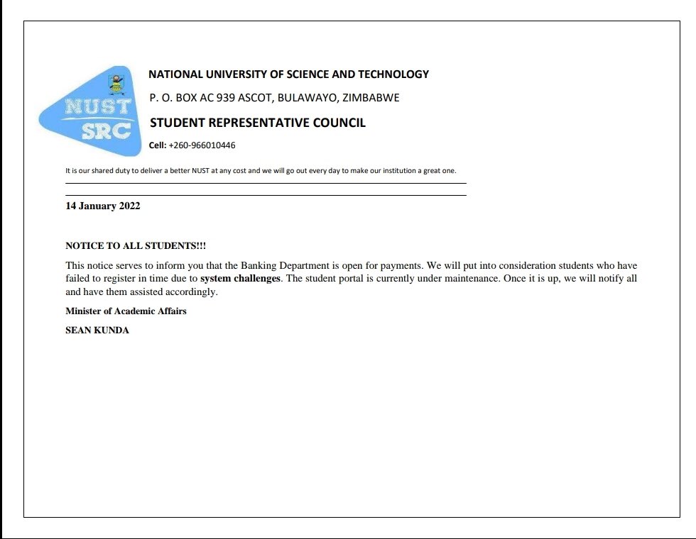 InfoMinSRC's tweet photo. Notice to all students https://t.co/9qttcwbsNr