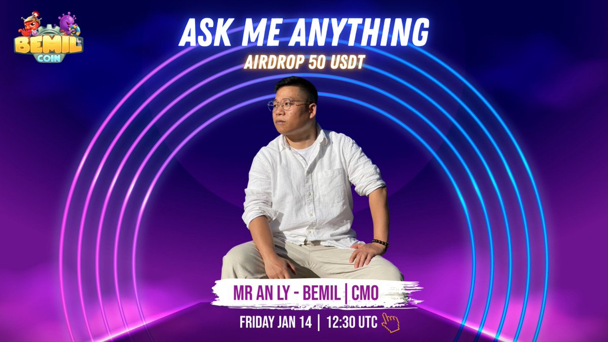 Don't miss today's AMA with Mr. An Ly - Bemil's CMO at 12:30 UTC.

Especially, the gift of up to 5️⃣0️⃣ USDT for 5 people with the fastest and correct answers in the live quiz.
————————————
 🎤Mr.An Ly - CMO of Bemil
⏰12:30 UTC | Jan 14th 2022 (7:30 P.M GMT + 7)