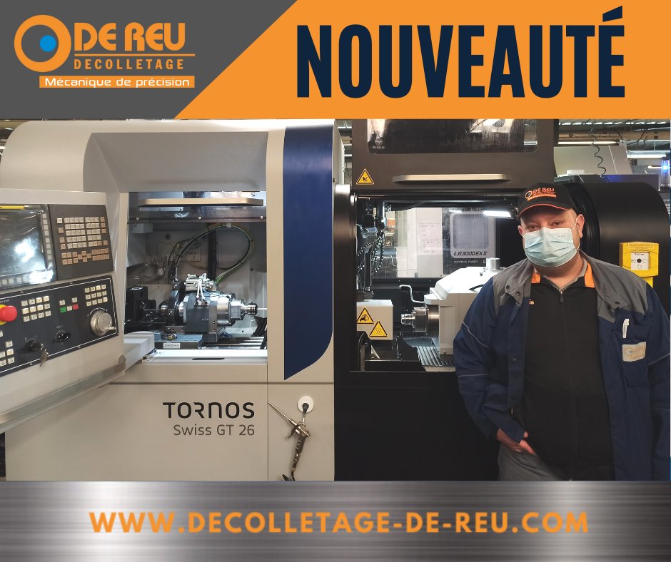 De_Reu_Joffrey's tweet photo. Nouveau tour à commandes numériques !

📌 6 axes
📌 Capacités jusqu’ à 26mm de diamètre
📌 Pompes haute pression 120 barres
📌 Avec Embarreur 
📌 Possibilité de fabriquer des pièces courtes et pièces longues jusqu’à 800mm de longueur.
Retrouvez-nous sur : https://t.co/OoEu5QtdnZ https://t.co/IjAnN6dtxD