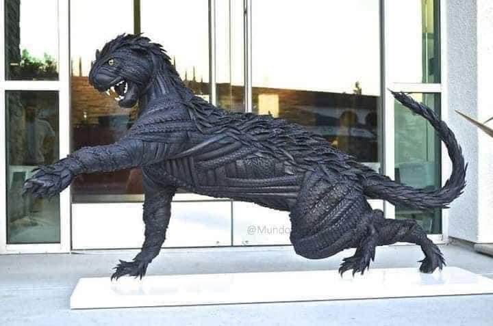 Naija_PR's tweet photo. This Animal Arts are made using Waste Tyres by a Nigerian named Nwokocha Earnest https://t.co/N55TP7fFNh