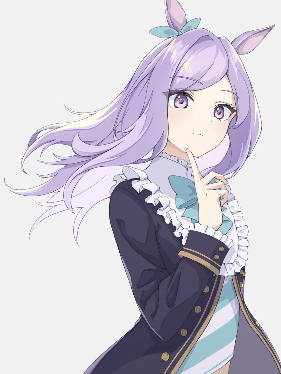 mejiro mcqueen (umamusume) 1girl solo animal ears horse ears long hair purple hair purple eyes  illustration images