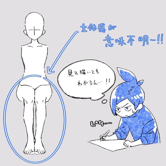 📘注目すべきは"変わらない部分"⁉️

立体感が難しい
「イスに座るポーズ」の攻略法です!

わからない立体感を考えるより
"変わらない部分"に注目した方が
スムーズに描けました!

このポーズがスラスラ描けると
プロっぽくて自慢できそうですよねw
_φ(・_・

#イラスト攻略法 