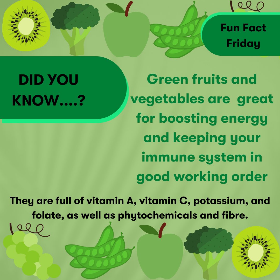 Go green!🍏🍈🥑🍐🫑🥒🥬🥦

#FunFactFriday