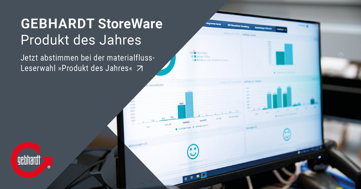 GebhardtGroup's tweet photo. In der Kategorie 7 der Wahl zum „Produkt des Jahres“ – veranstaltet durch das Magazin @materiafluss – steht unsere bewährte GEBHARDT StoreWare als Lagerverwaltungssystem zur Abstimmung. Hier geht es zum Leserpreis: https://t.co/CpEDwKPphr
#StoreWare #Abstimmung #Intralogistik https://t.co/IqZZXZWsGn