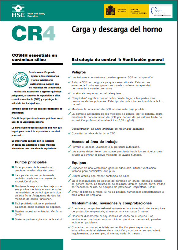 GVAinvassat's tweet photo. 📢Nova fitxa de la col·lecció Fitxes de Control d'Agents Químics (#FCAQ) del @INSST_MITES_GOB. Sèrie especial: per al control de l'exposició a #Sílice en #Ceràmica:
🔎 Càrrega i descàrrega del forn
👉 https://t.co/Q0QxJH1M6v
#PRL #ProcésDenfornat https://t.co/v8AM8nD0WB