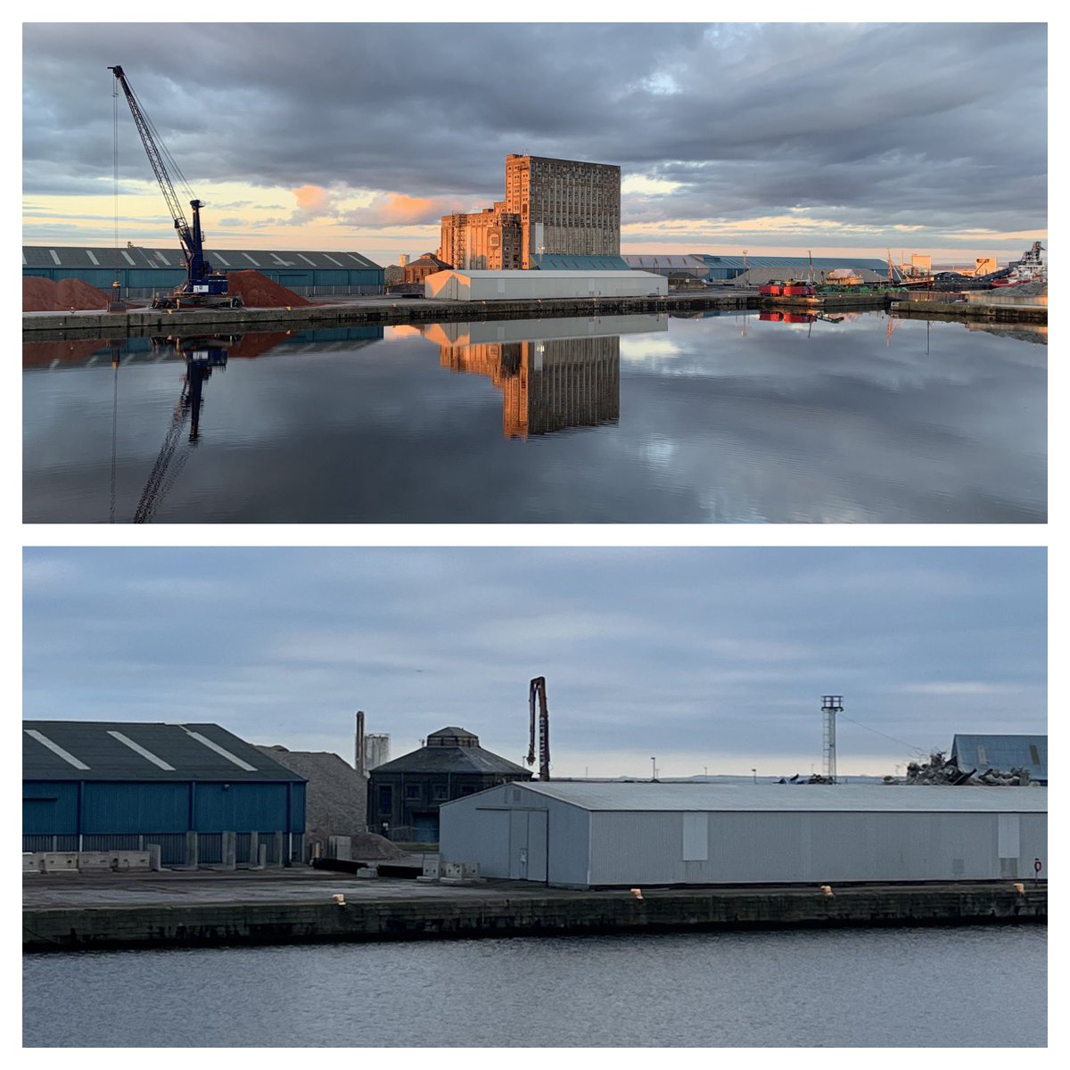SOSLeith's tweet photo. As of a few minutes agoโฆ going, goingโฆ gone.
An end of an era and sad to see the historic grain silo disappear from our #skyline.
#albertdock #leithdocks #heritage #leith #edinburgh #imperialdock #History https://t.co/YpJ1UOtYMG