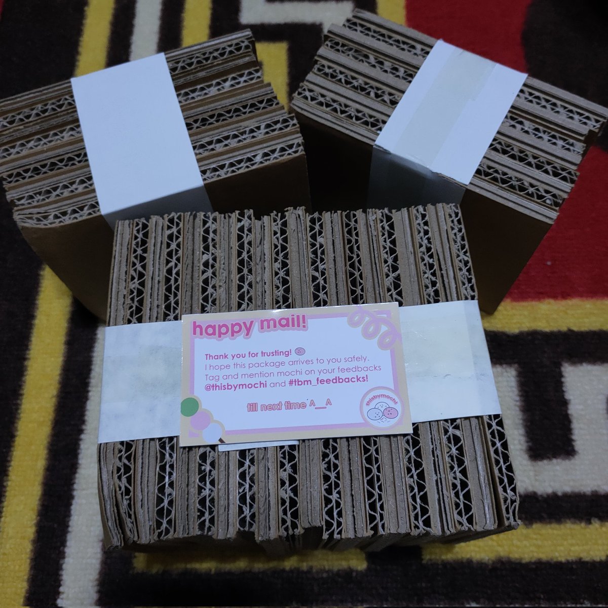 dokyungcart's tweet photo. 💌 [#dokyung_mail]

super late feedback > . < 

Thank you very much po for the smooth transaction @thisbymochi. Super sturdy po ng mga karton. Will order again po ^^
#tbm_feedbacks https://t.co/Fi7e1dpS6c