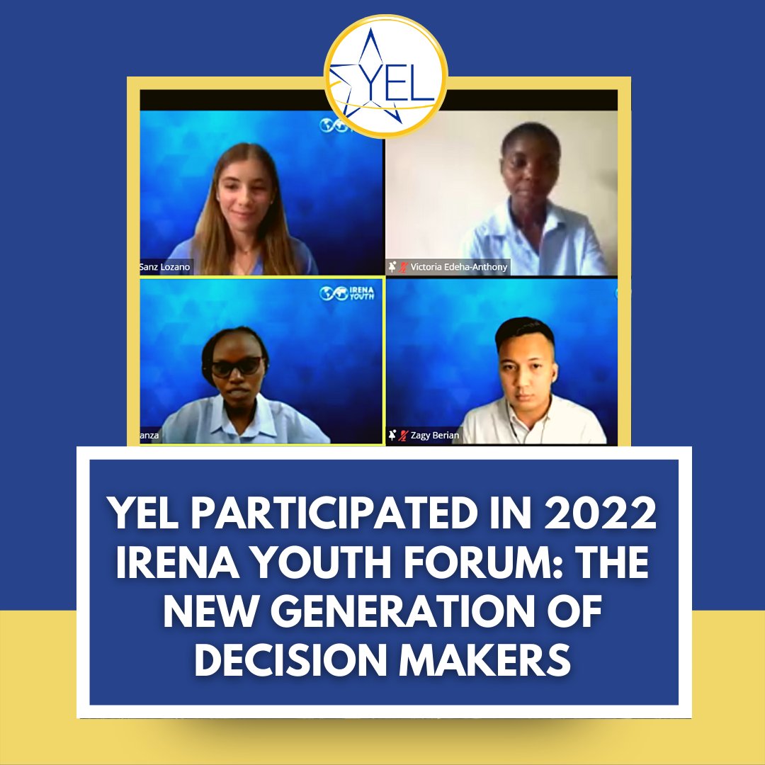 YELtweets's tweet photo. 📣 The YEL #participated in the IRENA Youth Forum: The #NewGeneration of #DecisionMakers.
✨ This was an amazing #opportunity, that this edition focused on the theme of “Youth-led #solutions to accelerate the #EnergyTransition and achieve #ClimateObjectives”. https://t.co/OBNJvn5Yq4