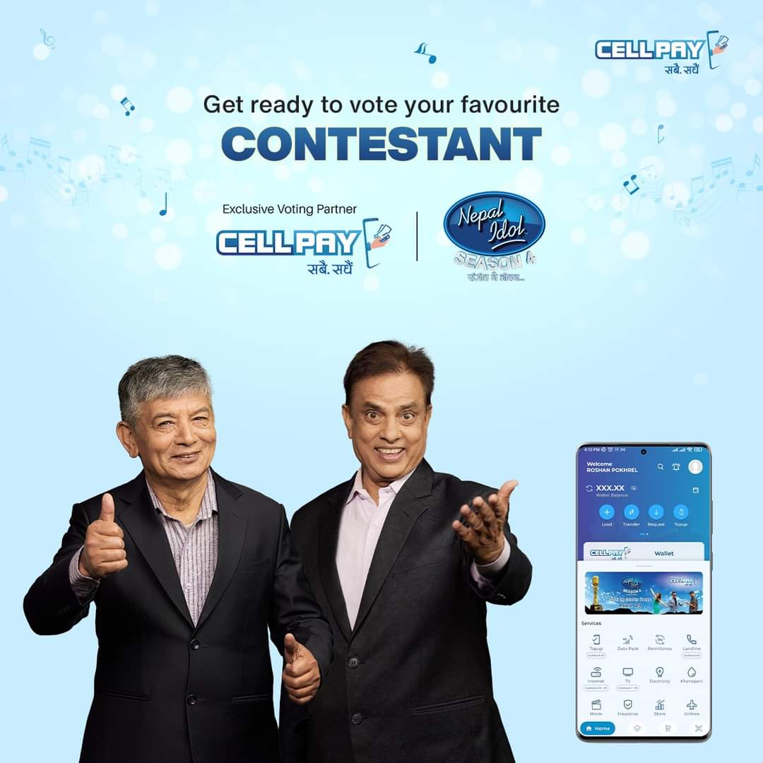 AP1HDTV's tweet photo. Download CellPay App today and be sure to support your favourite contestant.
#CellPay #NepalIdol #Season4 #VotingPartner https://t.co/PBZELc9lE5