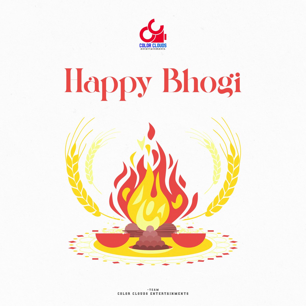 ColorCloudsEnt's tweet photo. On this blissful occasion of Bhogi, we wish you and your family get prosperity, peace and happiness ahead 😇 #HappyBhogi https://t.co/njR5EvkpoE
