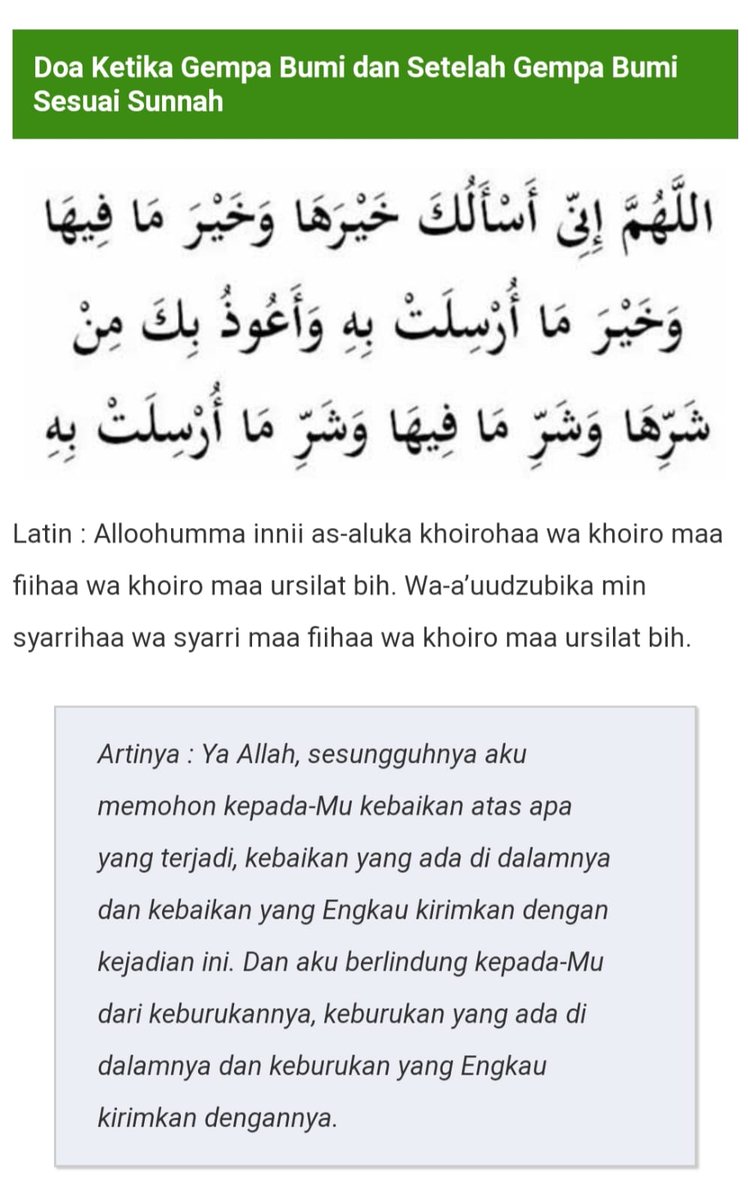 HHusnulAP2's tweet photo. Doa saat gempa https://t.co/ds3nsy1tTi