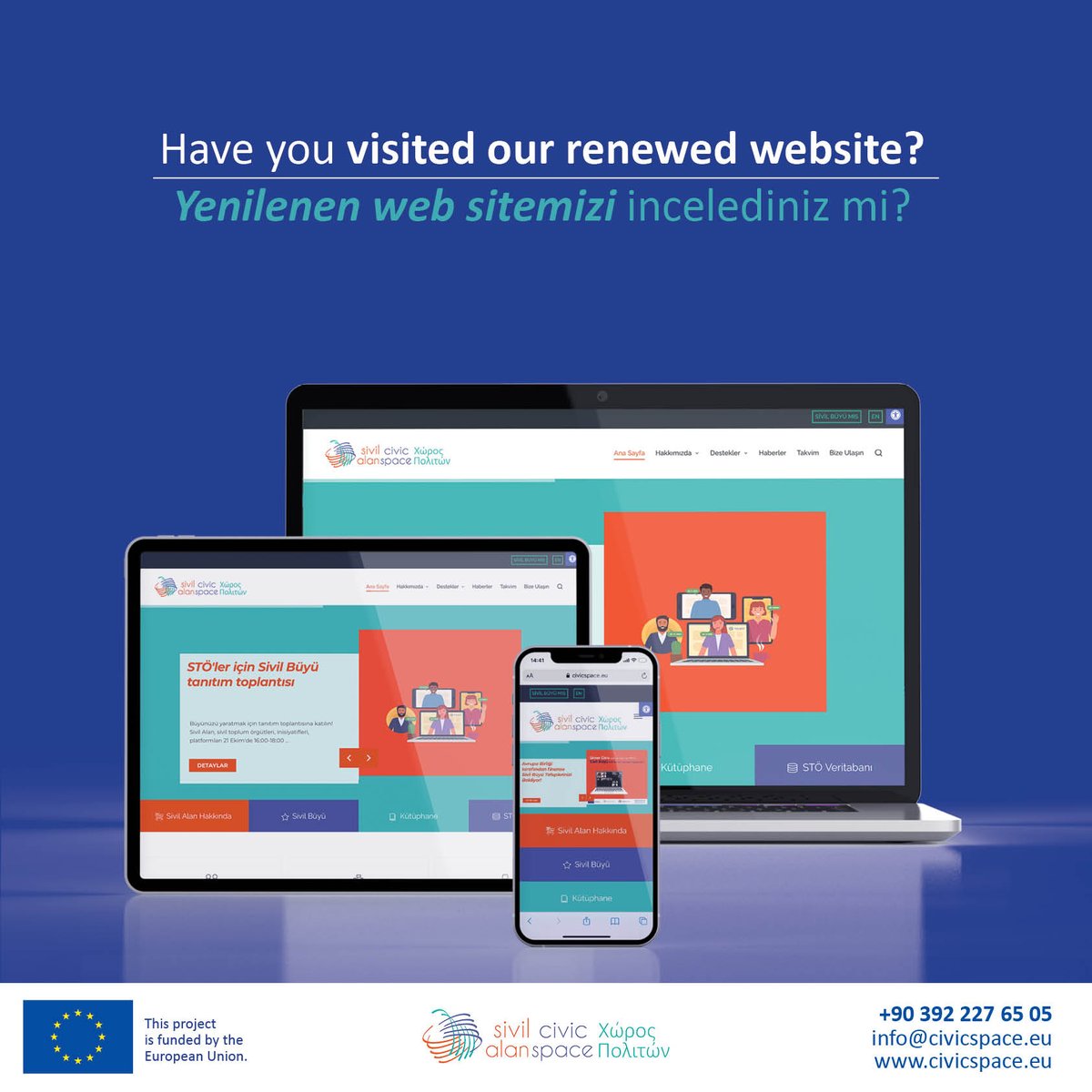 civicspaceeu's tweet photo. Yenilenen web sitemizi incelediniz mi?
https://t.co/k5WYF24KAc
#SivilAlan
Have you visited our renewed website?
https://t.co/k5WYF24KAc
#CivicSpace https://t.co/WjOasxADLZ