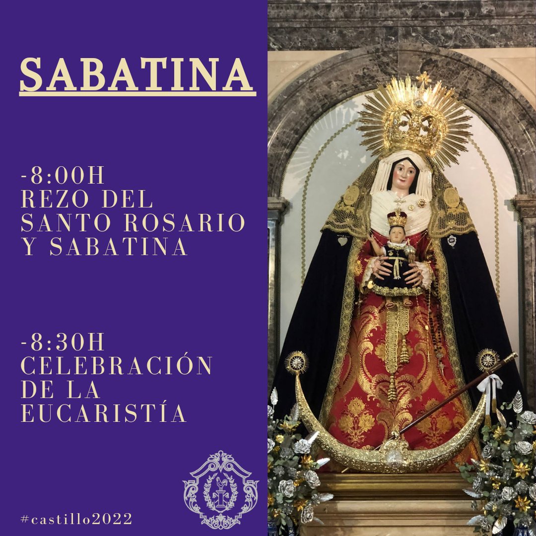🔴SABATINA SEMANAL

Como cada sábado mañana día 15 de  enero seguimos con la celebración de la Sabatina Semanal en Honor de Ntra Sra del Castillo Coronada.

#castillo2022