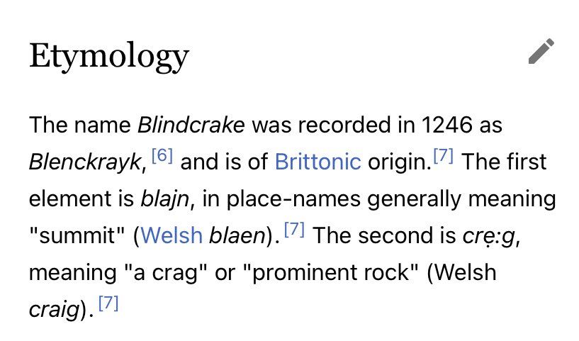 cookster101's tweet photo. 817. Blindcrake, Cumbria. Won the 1999 Environment Millennium Heritage Award (Green Apple Awards) for "The Top Beauty Spot in the British Isles". Origin of the word ‘blind’ appears to answer the Blindbothel query I had. (See below) #blindcrake #oddlynamedvillages https://t.co/4Kkunqrh0q