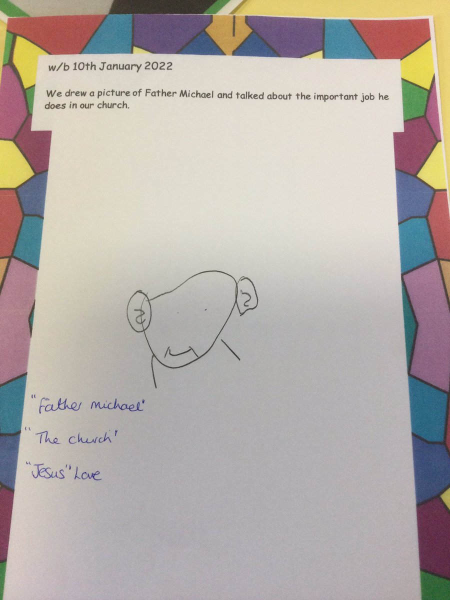 HTAClassKuczak's tweet photo. The Little Acorns spoke about and drew pictures of Father Michael (@Michael4Fr) today in our Come and See lesson #thelittleacorns #comeandsee 😁 https://t.co/3uZLoNNQM0