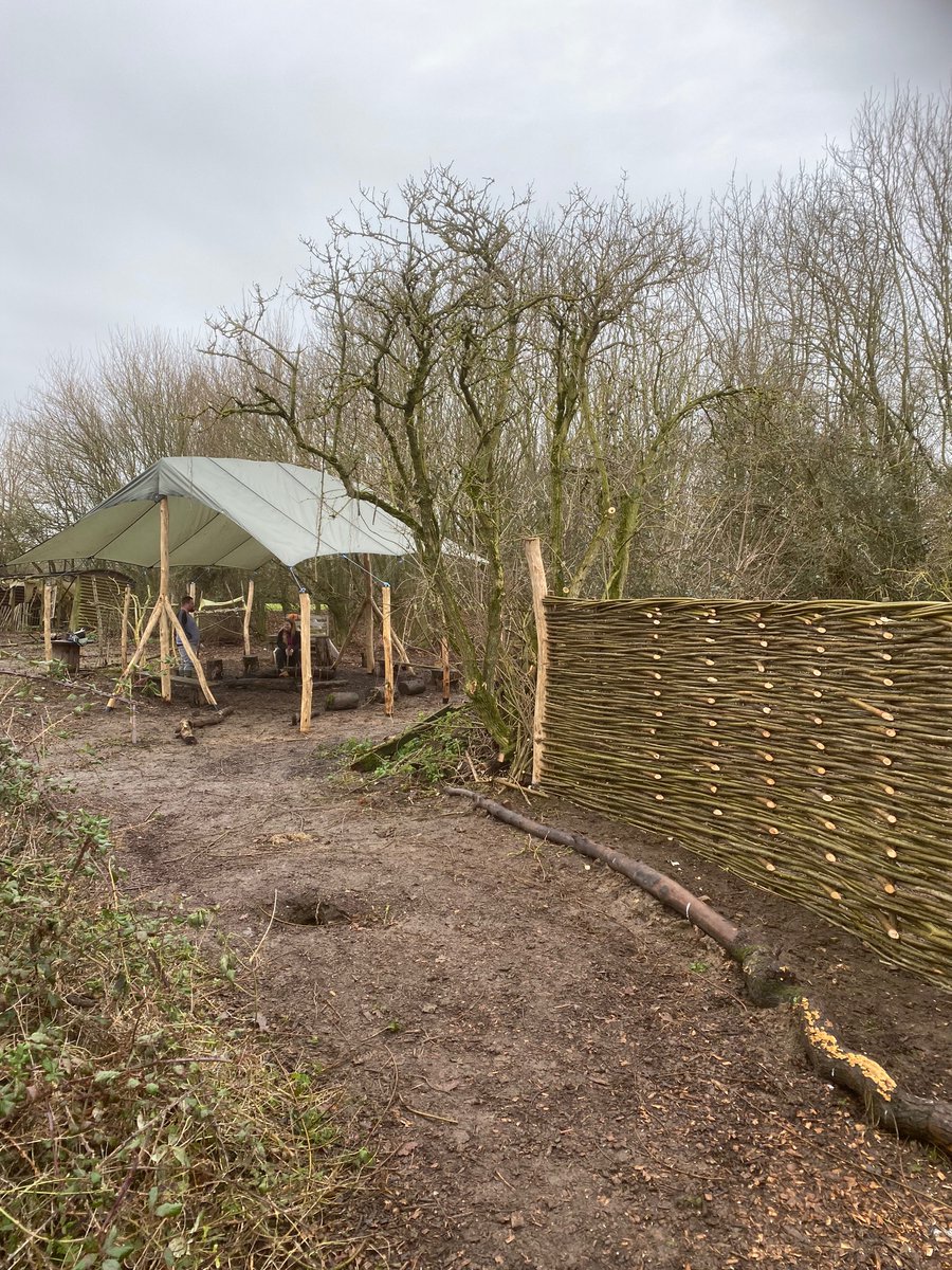 We have just completed this outdoor classroom, canvass forest school structure, rustic furniture and willow fence construction at @gretton_school in Cambridge. It was great to collaborate with <a href="/WWood_Foxcotte/">Wonderwood&Foxcotte</a> The next phase involves building planters and sewing wildflower seeds.