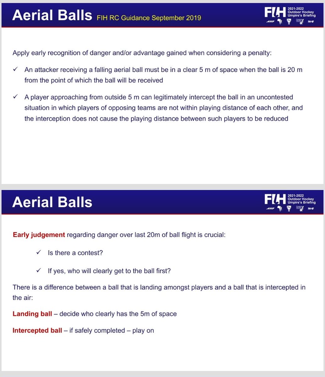 Critically, despite this rule change, the priority is on safety/danger. See the following slides from the <a href="/FIH_Hockey/">International Hockey Federation</a> briefing for further guidance, particularly point 2 on the first slide.