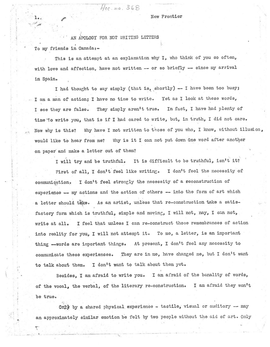 Of_Lost_Time's tweet image. Happy #letterwritingweek everyone🎉

We have discovered this rather interesting piece of correspondence which highlights how difficult letter writing can be. It comes from Canadian surgeon and socialist activist Norman Bethune.

(Images 1-4 / 6)

#letters #Science