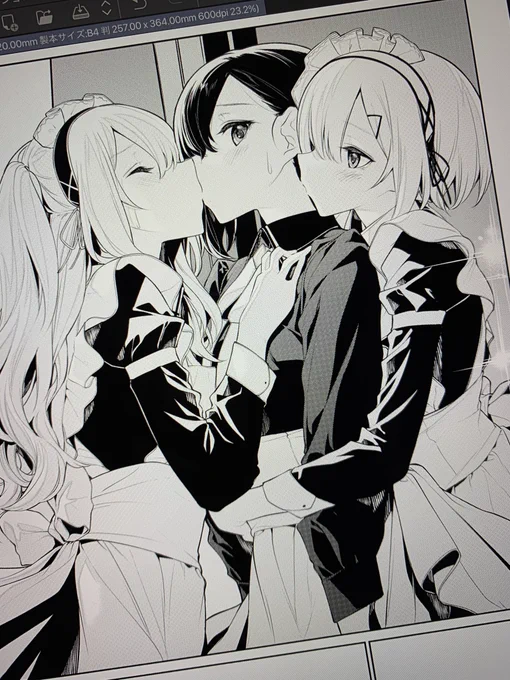 2人で挟んでキスする百合良い... 