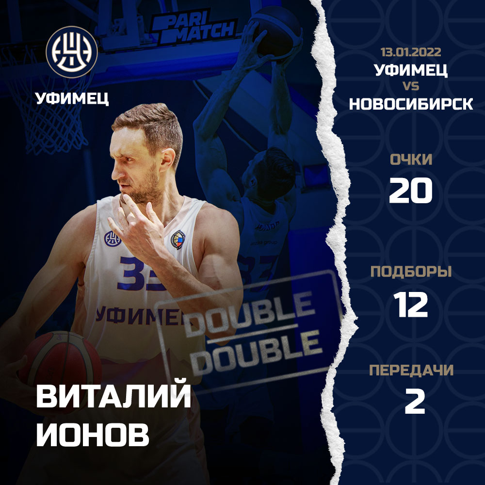 Дабл-дабл от <a href="/ionich21/">ионов виталий</a> 🔥 в битве с #БКНовосибирск
20 очков + 12 подборов + 2 передачи.
#яуфимец